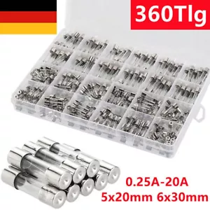 360x Glassicherung Feinsicherungen Sortiment Glas Sicherung 5x20mm 6x30mm - Bild 1 von 10