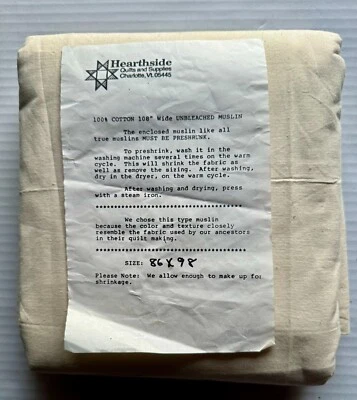 HEARTHSIDE QUILTS 100% COTTON 108" WIDE UNBLEACHED MUSLIN - 86 x 98 - Image 1 of 4