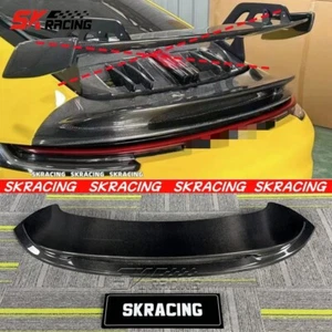 Real Carbon Fiber Rear Trunk Spoiler Wing Fits Porsche 911 992 Carrera 2020-2024 - Picture 1 of 20