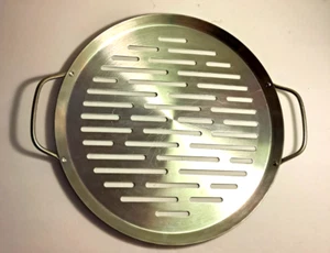 Pampered Chef BBQ Grill Pizza Pan 12" Round Stainless Steel Metal 2 Handles 2716 - Picture 1 of 16