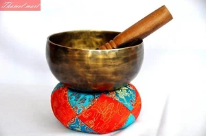 Meditación tibetana de 6", cuenco cantor con mazos - cuenco batido a mano, hecho a mano Nepal - Imagen 1 de 4