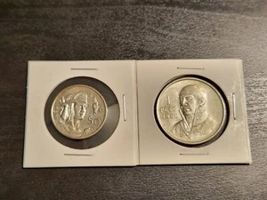 1950 1 Peso & 50 Centavos- Jośe María Morelos & Cuauhtémoc Vintage Coins. - Picture 1 of 4