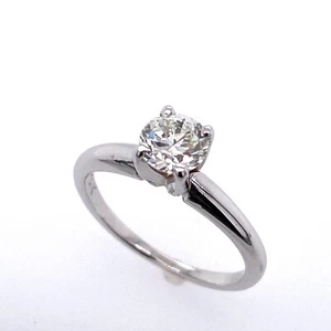 Vintage 14k White Gold .50 Carat Old Mine Cut Diamond Solitaire Engagement Ring - Picture 1 of 6