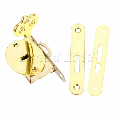 Antique Furniture Hardware Drawer Cabinet Wardrobe Cupboard Door Lock With Key Cover
