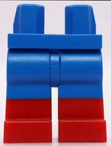 Lego Blue Minifig Hips and Legs with Red Boots Pattern - Picture 1 of 1