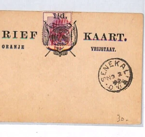 South Africa OFS Postcard *SENEKAL* 1892 CDS & MAGENTA/PURPLE Numeral CTO PJ54 - Picture 1 of 10