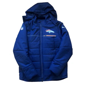 Mens Medium Nike NFL On Field Apparel Denver Broncos Winter Coat Removable Hood - Picture 1 of 9