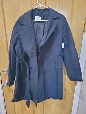 Essentials女式宽松防水风衣,石板黑色,大号 — 第 1/4 张图片