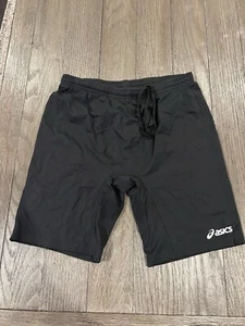 Mens Jock asics Spandex Half Tights Compression Shorts Black Xl - Picture 1 of 1