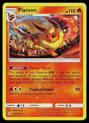 Pokemon SM - Cosmic Eclipse 25/236 Flareon - Image 1 of 2