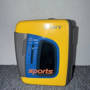 Getestet funktioniert Sony gelb Sport Walkman FM/AM Radio Kassetten Abspielgerät WM-FS191 - Bild 1 von 3