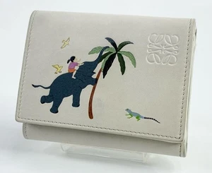 LOEWE x Suna Fujita dreifach faltbare Geldbörse Leder weiß Elefant... - Bild 1 von 10