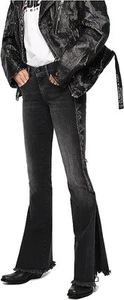 DIESEL D-Ebbey-F 081AH Women Jeans W25/L34 Bootcut Cotton Stretch Grey Denim - Picture 1 of 11