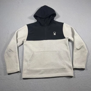 Spyder Pullover Hoodie Jungen Small grau schwarz Fleece Kapuze Half Zip Outdoor S/P - Bild 1 von 8