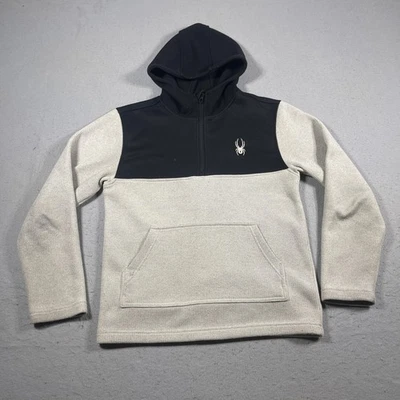 Spyder Pullover Sudadera con Capucha Niños Pequeño Gris Negro Polar Con Capucha Media Cremallera Exterior S/P Foto 1 de 4