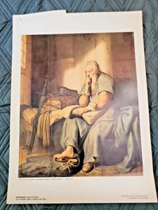 REMBRANDT-PAUL EN PRISIÓN-IMPRESIÓN LITOGRÁFICA-17" X 12 1/4"- - Imagen 1 de 5