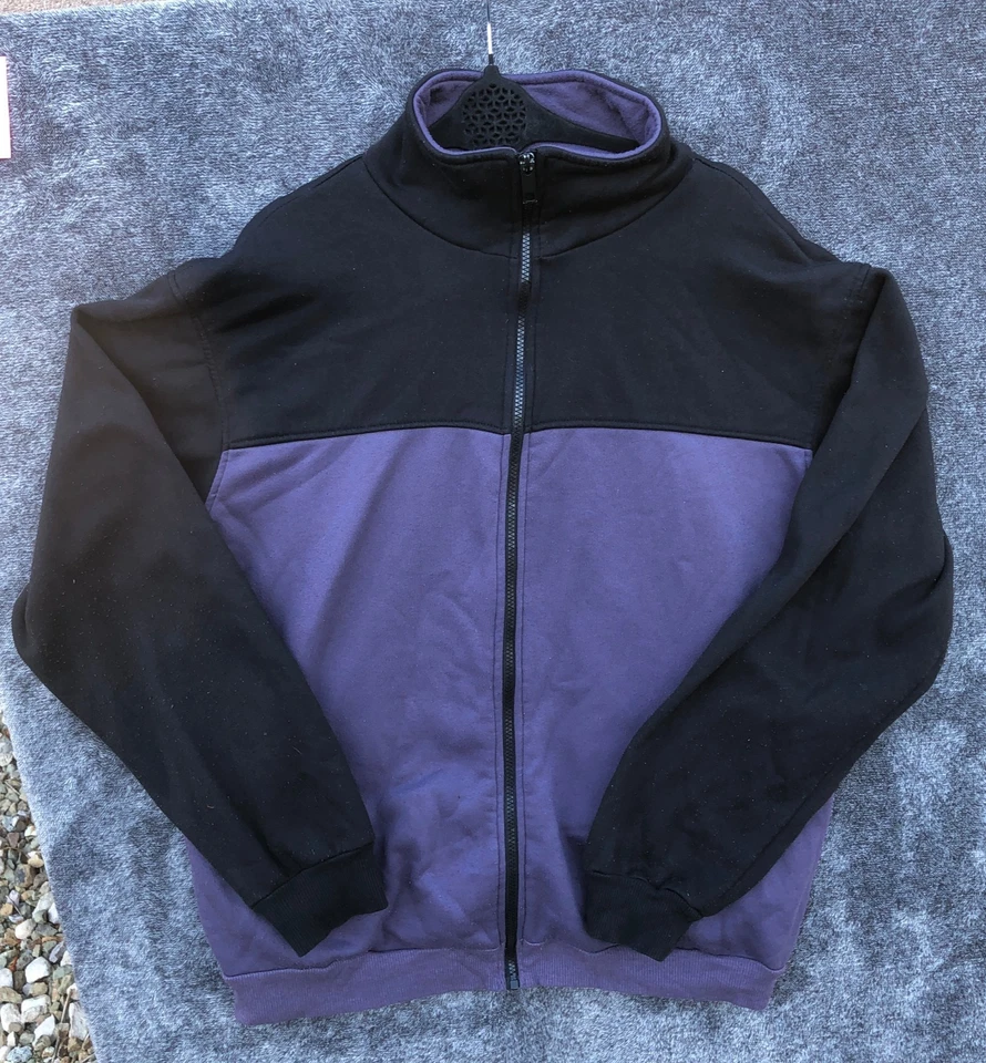 Chaqueta Seventh Avenue para mujer XL dos tonos púrpura negro cremallera completa cuello falso abrigo Foto 1 de 4