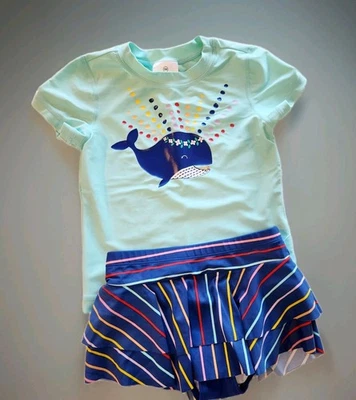 Hanna Andersson kurzärmelige Strandmode Baby Größe 120 cm/7 Jahre Wal - Bild 1 von 4