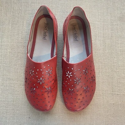 Josef Seibel Fiona Red Leather Slip On Flats Women’s EUR Size 40 US Size 9 - Image 1 of 4