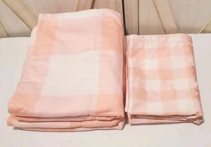4 Beddys Pink White Gingham Cotton Quilted Sham Pillowcase Cottage 26x20in - Picture 1 of 8