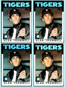 Alan Trammell 4 Card Lot - 1986 Topps #130 - Detroit Tigers (NM) - Picture 1 of 10
