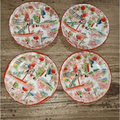 10 platillos y tetera vintage de geishas mariposa con tapa Foto 1 de 4