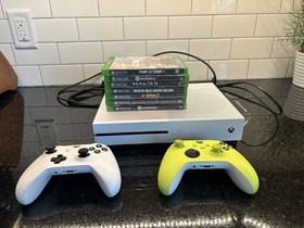 Microsoft Xbox One S 1TB Console Gaming System 1681 Plus 7 Games 2 Controllers