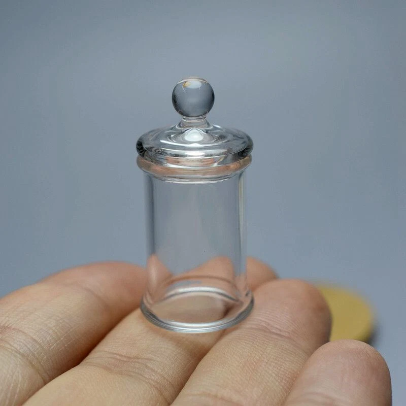 2PC Transparent Glass Jars 1:12 Scale Dolls House Miniatures Bottles Accessory - Image 1 of 4