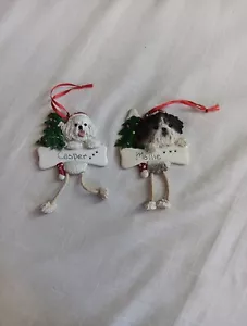 Set Of Two Shih Tzu Dog Christmas Ornaments - Picture 1 of 4