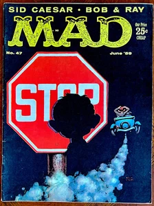 MAD MAGAZINE #47 - Fine Plus (6.5) - Famous "Stop Sign" cover from June 1959 - Picture 1 of 9