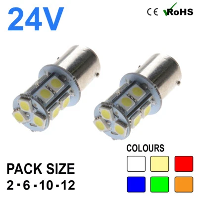 24v Side Light 149 246 R5W R10W 13 SMD BA15s LED Hella Spot Bulbs HGV Truck - Image 1 of 3