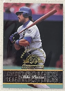 1998 Leaf 50th Anniversary Fractal Materials #'d 2982/3250 Mike Piazza #152 - Picture 1 of 2