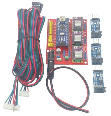 Arduino Nano CNC Shield DRV8825 Kit w/ 3x Optical Sensor + 3x 2M Stepper Cables - Image 1 of 4
