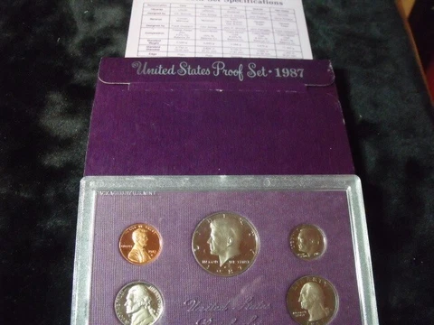 1987-S U.S. Mint Proof Set birth year set gift idea  ships for free Cover