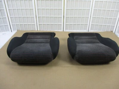 88 89 90 91 Honda CRX Si OEM Black Cloth Left & Right Front Seat Cushion Pad SET - Image 1 of 4