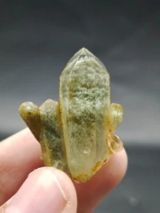 Rare 7g Natural Green Chlorite Quartz Crystal Cluster Mineral Specimen - Picture 1 of 7
