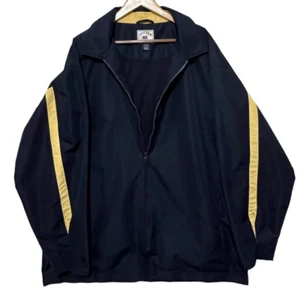 Chaqueta cortavientos de golf CUTTER & BUCK para hombre XL azul amarillo cremallera completa forro de malla - Imagen 1 de 9