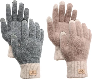 Winter handschuhe,2 Paar Warme Damen Winterhandschuhe, Damen Touchscreen Strickh - Bild 1 von 7