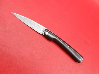 定制手工图案大马士革摩擦文件夹刀喇叭手柄 A194 — 第 1/4 张图片