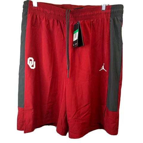 XL Oklahoma Sooners Shorts Jordan NCAA Men's Nike Jumpman Drawstring Dri Fit Cover