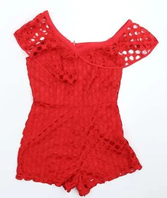 Missguided Womens Red Polyester Blend Jumpsuit One-Piece Size 6 L3 in - Image 1 of 4