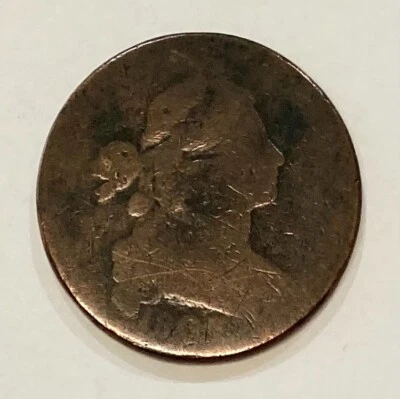 Draped Bust Large Cent, 1800(?), Heavily Worn and Cleaned - Image 1 of 3