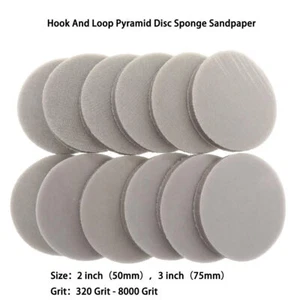 Metal Polishing 2" 3"  Wet Dry Sponge Foam Sandpaper Hook And Loop 320-8000 Grit - Picture 1 of 8