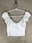 ripcurl Casual Cropped Blouse Top Size S Womens White Logo Summer