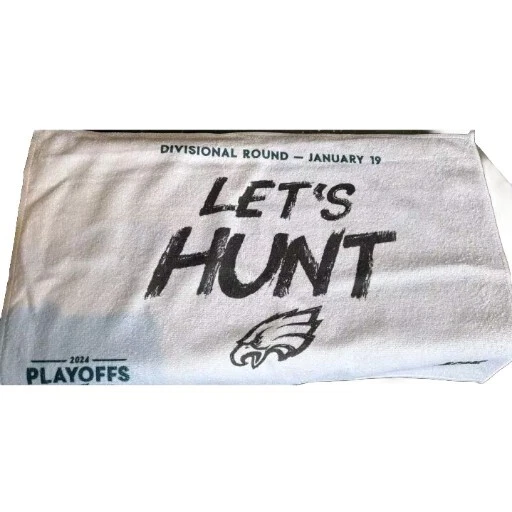 Philadelphia Eagles 2025 Dividional Round Rally Towel Jan 19, 2025 “Let’s Hunt” - Image 1 of 1