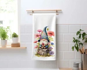 Toalla de cocina gnomo de jardín, saco de harina toalla de plato, toallas de té decorativas - Imagen 1 de 2