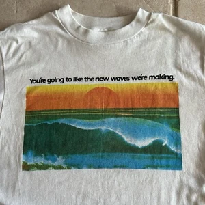 Vintage 80s RCA Waves Promo Single Stitched White T-Shirt RARE Radio Tech Audio Sz L - Bild 1 von 6