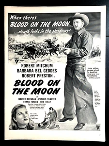 1948 SANGUE SULLA LUNA PUBBLICITÀ STAMPA FILM D'EPOCA - Foto 1 di 1