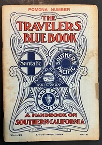 ¡MUY RARO! The TRAVELERS BLUE BOOK diciembre 1904 ~ POMONA, sur de California - Imagen 1 de 8