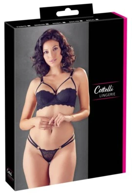 Cottelli Collection BH und String mit Bändern 75B - 85C Hot Fashion Sexy Dessous - Bild 1 von 4